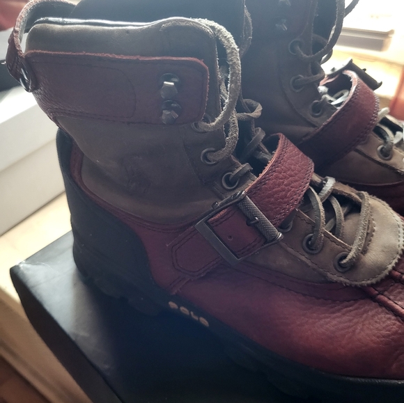 Polo High-Top Boots in Burgundy and Olive Size 10.5 The Condition Is Good, - Picture 6 of 9